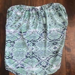 Cabi Women's X Small Green Alligator Print Shirt